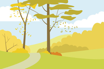 Golden leaves dance in the crisp autumn breez
