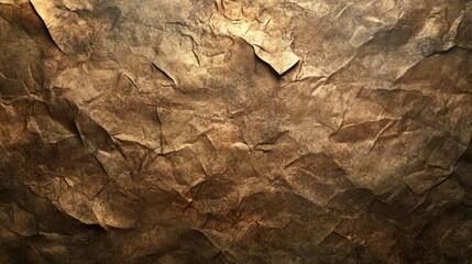 Fototapeta premium Textured, crumpled paper in shades of brown