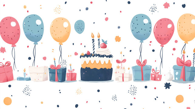 Colorful Birthday Balloons and Decorations