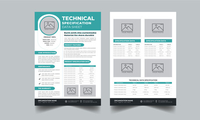 Technical Data Sheet layout template With 2 Style design layout