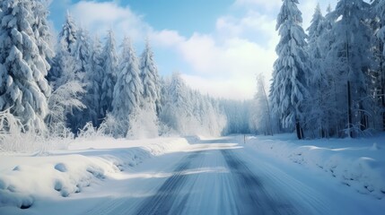 Fototapeta premium plow winter road conditions