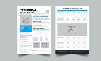 Technical Data Sheet layout template With 2 Style design layout