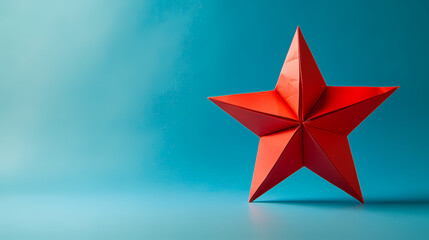 Obraz premium Red Star on Blue Background