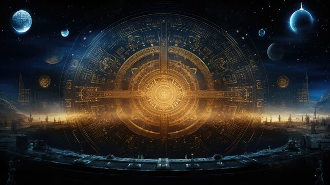 glyphs sci-fi wall panel