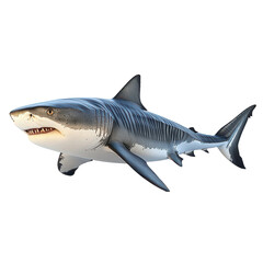Obraz premium Tiger Shark isolated on transparent background, PNG