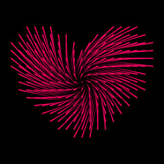 Dotted pattern as Heart form. 3D effect Background illustration