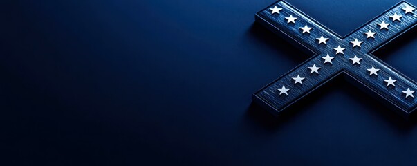 Obraz premium Flag Depiction with Stars on Dark Blue Background Design