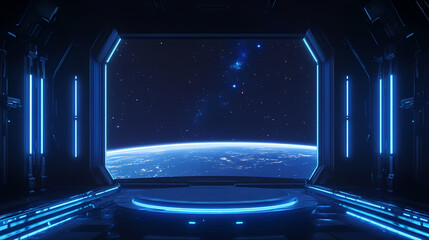 Blue technology stage