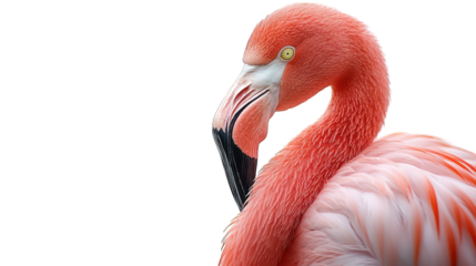 pink flamingo isolated on white background