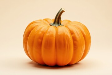 Obraz premium Single ripe pumpkin, vibrant orange, smooth skin , thanksgiving, farm