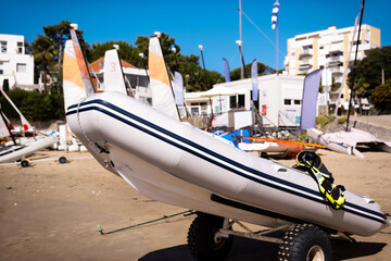 Boat on sea beach