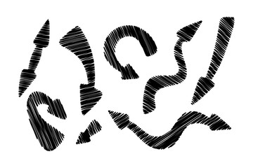 Set of arrows. Stylized vector drawing.