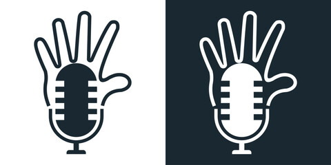 handpodcast Logo Symbol hand Hi line art abstract vector