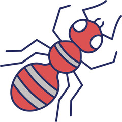 Ant  Vector Icon Set with Transparent Background