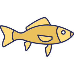 Fish  Vector Icon Set with Transparent Background