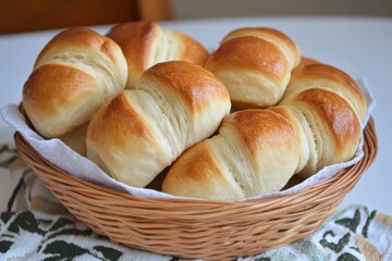Appetizing Baked Crescent Rolls in a Basket - Flaky and Delicious