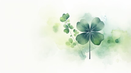surreal water color 4 leaf clover