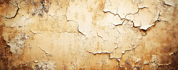 Obraz premium Aged Weathered Cracked Texture Brown Beige Wall Background