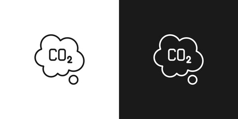Co2 emissions icon. carbon dioxide pollution. ecology and environment symbol.