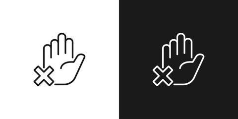 Fototapeta premium Hand vector icon. Warning and danger notification. Prohibition sign