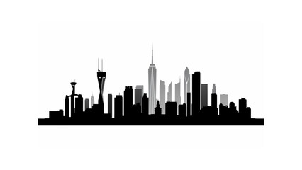 city skyline in black