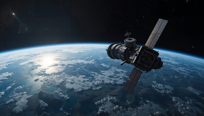 High-Resolution Satellite Orbiting Earth: Stunning View of Planet Earth from Space