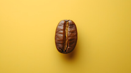 Glazed Dark Roast Coffee Bean on Yellow Background