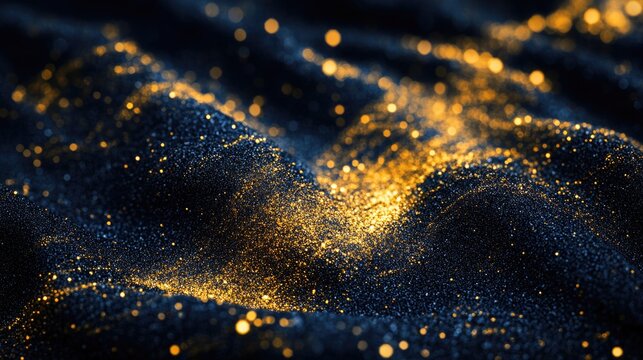 Black fabric with gold glitters