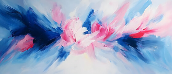 Abstract pink blue art; home decor