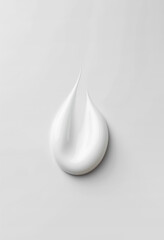 A close-up photograph of a single drop of cream on a neutral background. This beauty texture background is ideal for skincare and cosmetic product marketing, emphasizing hydration, nourishment, and se