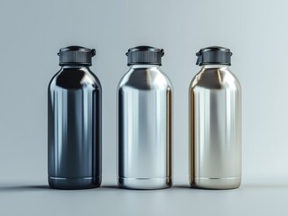 Three Metal Water Bottles