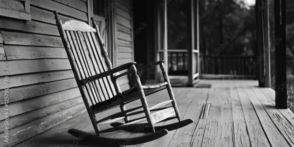 Canvas Prints Old rocking chair on porch