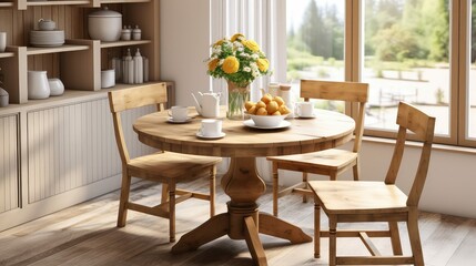 round wood kitchen table