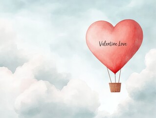 Fototapeta premium Heart-Shaped Hot Air Balloon with 