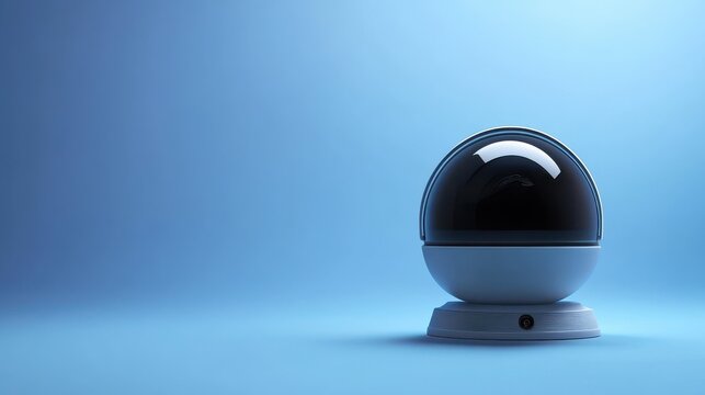 modern security camera dome type cctv digital security camera on a blue background