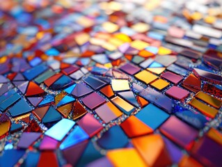 Obraz premium Colorful Mosaic Tile Close-Up