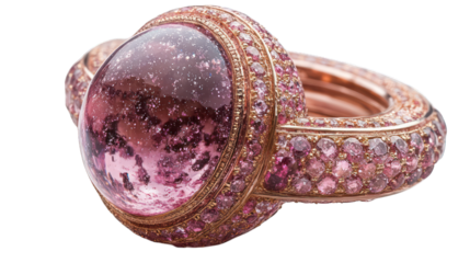 pink planet ring isolated on white background