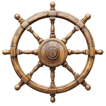recommend clip art: Wooden ship steering wheel isolated on transparent background, PNG