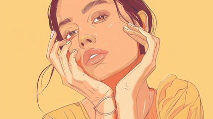 A serene portrait of a woman in soft tones, capturing beauty and tranquility.