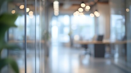 Abstract blurred office interior room,blurry ,working space ,defocused effect,Blurred office interior background with panoramic windows and light from the window. Blurred office space with a business 