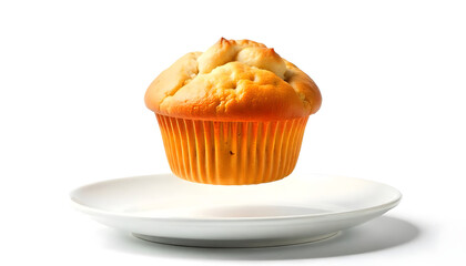 pumpkin pie on a plate  white background generative ai