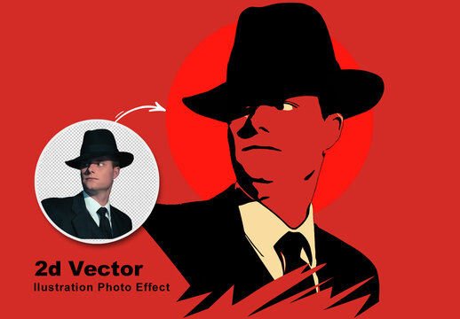 2d Vector Ilustration Photo Effect