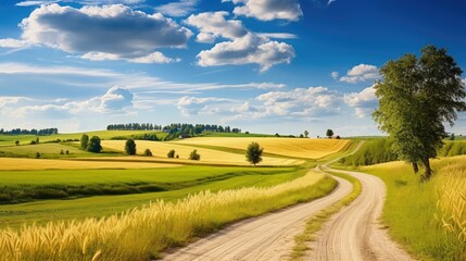 Obraz premium golden winding dirt road