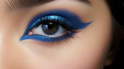 Obraz premium edgy blue eyeliner