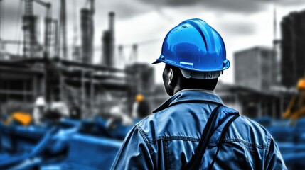 Obraz premium helmet blue hardhat