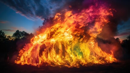 flames rainbow fire