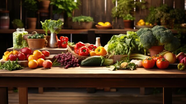 veges table foreground