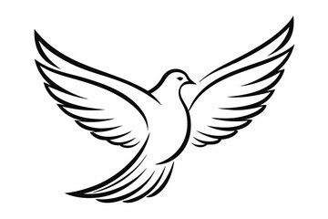 One-Line Pigeon in Flight – Elegant Black Silhouette Vector Icon, pigeon symbol Of  silhouette  vector  illustration.