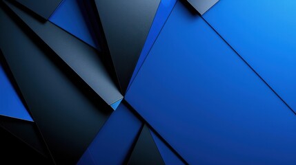 Sleek Blue background with triangles and rectangles for design. Banner template with white center text area. Ideal for contemporary designs.