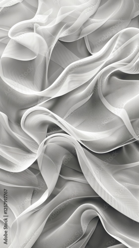 Wall mural abstract background with wavy lines and smooth transitions in black and white colours, perfect for c
